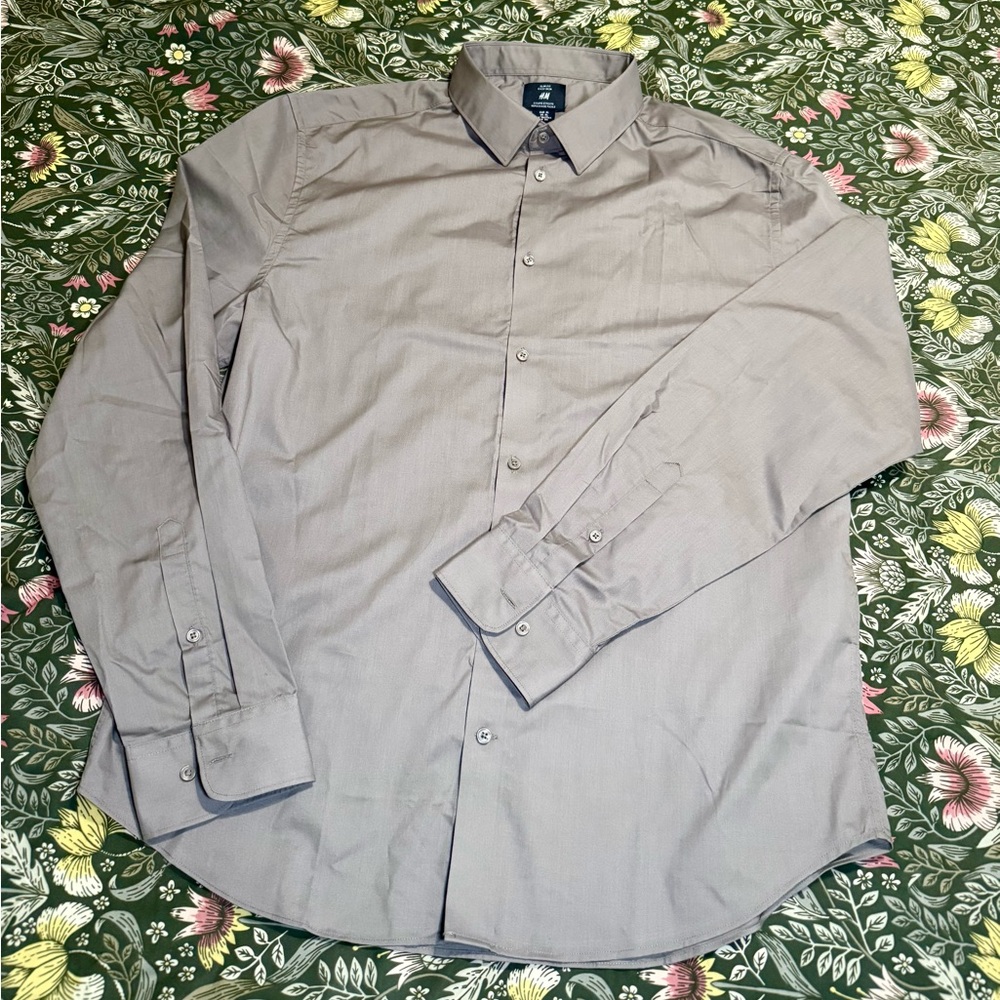 H&M Men's Taupe Dress Shirt